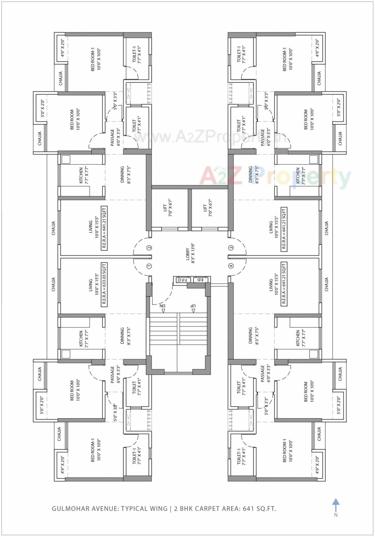 Layout of real estate project Bandra North Gulmohar Avenue located at Andheri, MumbaiSuburban, Maharashtra