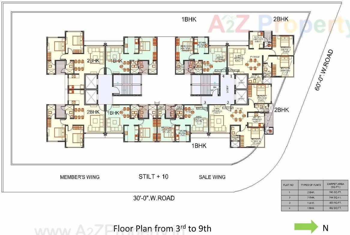 Layout of real estate project Basil Residency located at Kurla, MumbaiSuburban, Maharashtra