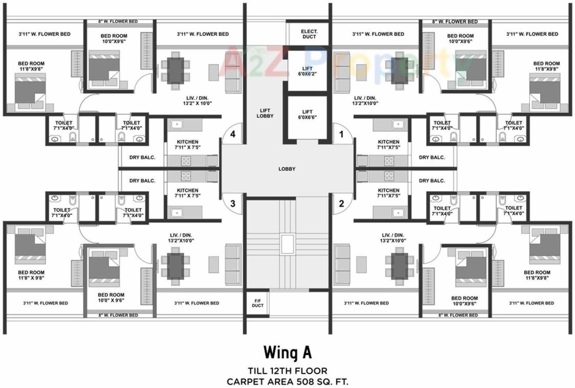 Layout of real estate project Bbj Siena located at Kurla, MumbaiSuburban, Maharashtra