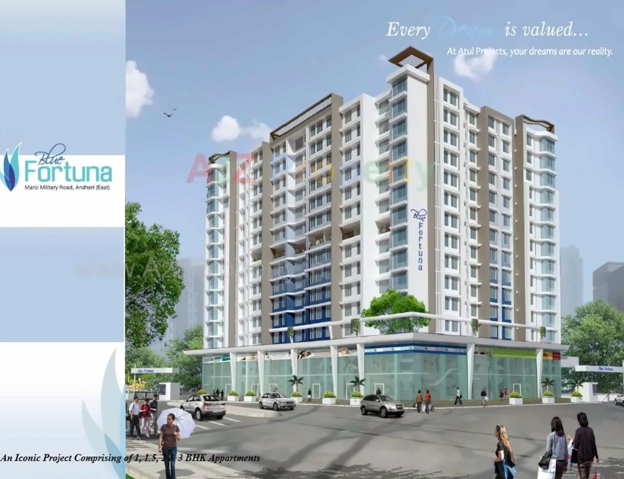 3D Elevation of real estate project Blue Fortuna located at Andheri, MumbaiSuburban, Maharashtra