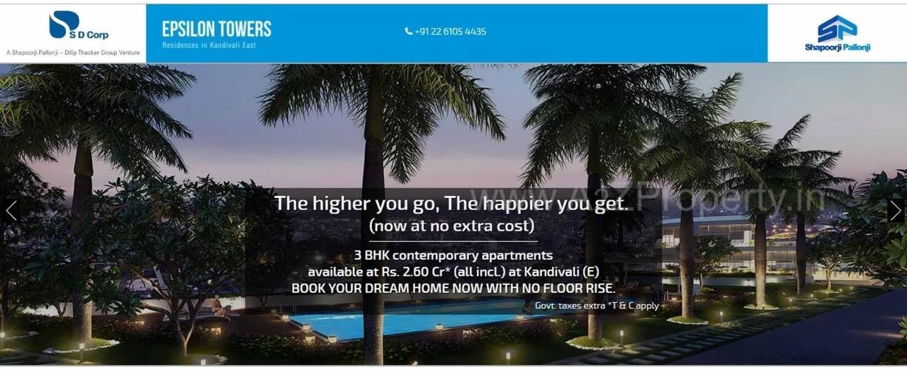 3D Elevation of real estate project A Epsilon located at Borivali, MumbaiSuburban, Maharashtra