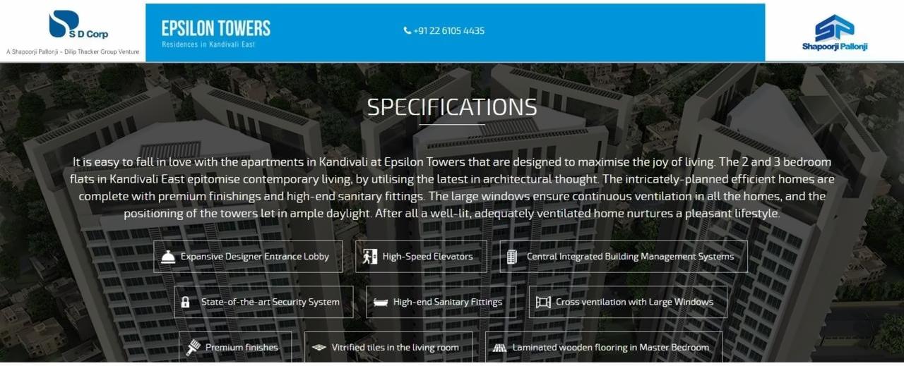 3D Elevation of real estate project A Epsilon located at Borivali, MumbaiSuburban, Maharashtra