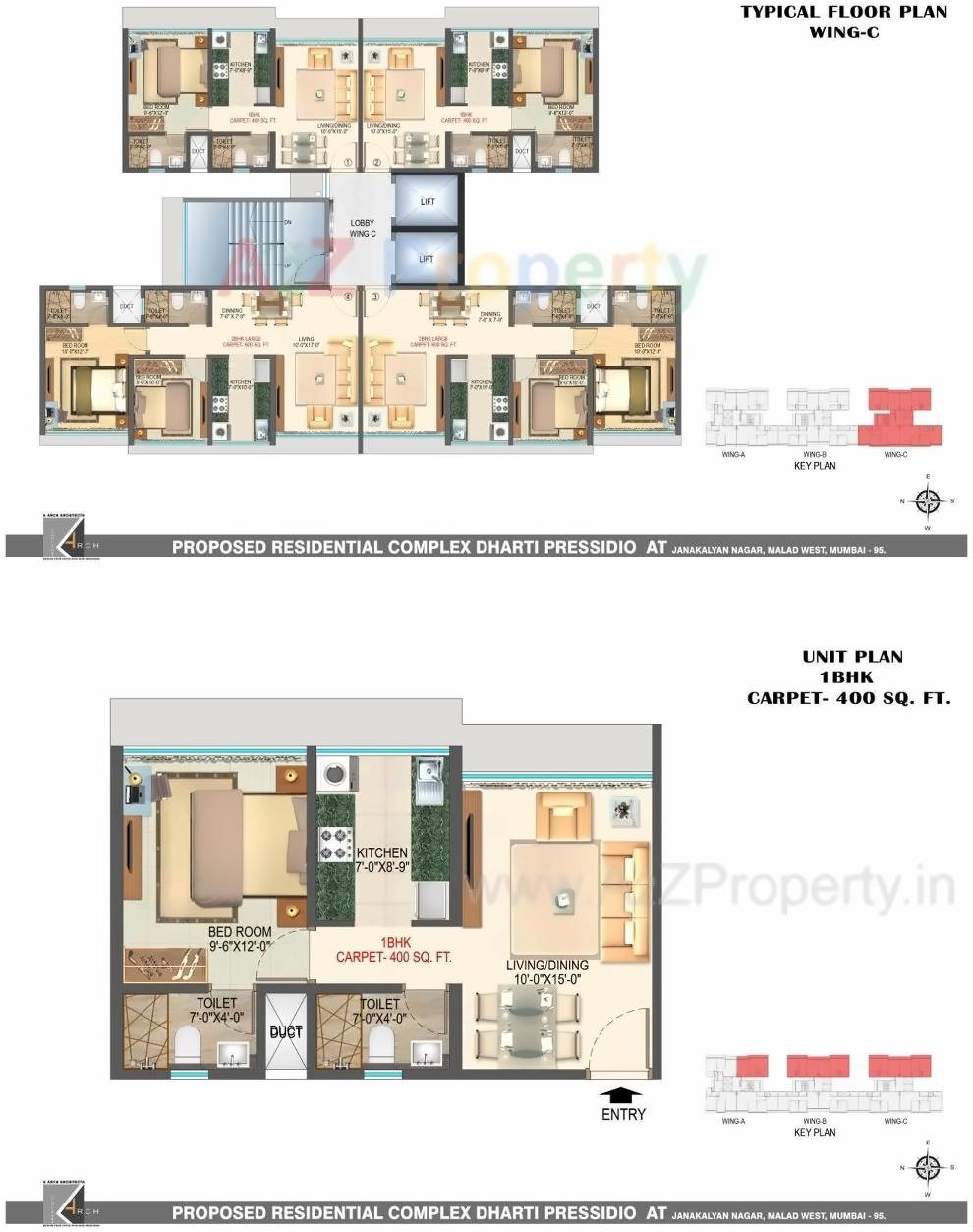 Layout of real estate project Dharti Pressidio located at Borivali, MumbaiSuburban, Maharashtra