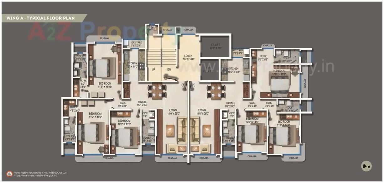 Layout of real estate project Ekta Trinity located at Andheri, MumbaiSuburban, Maharashtra