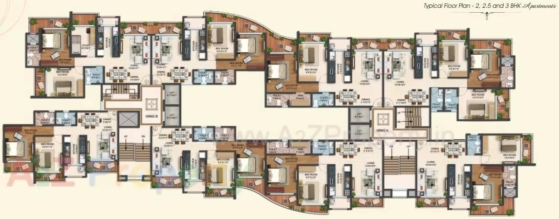 Layout of real estate project Elanza located at Andheri, MumbaiSuburban, Maharashtra