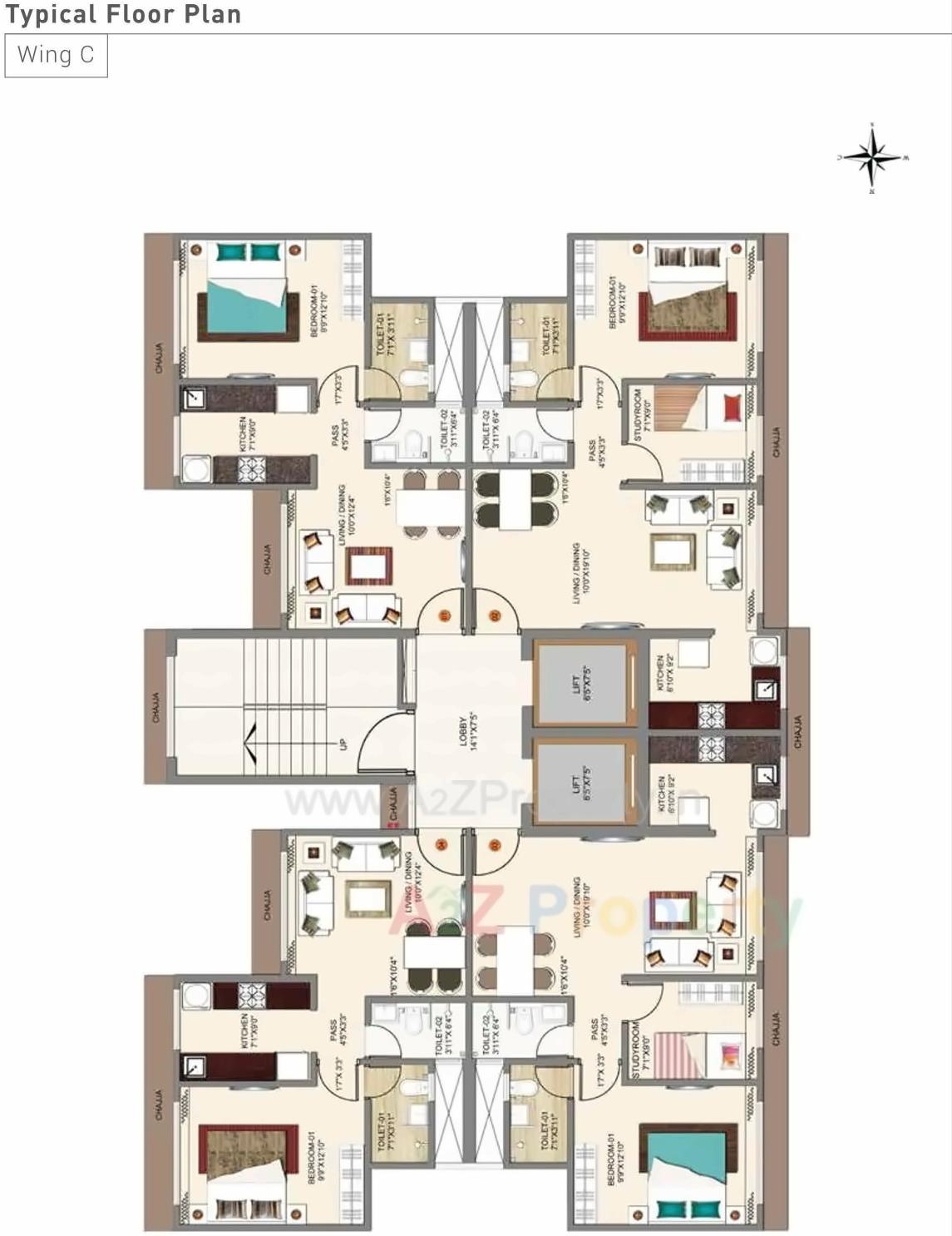 Layout of real estate project Embassy located at Kurla, MumbaiSuburban, Maharashtra