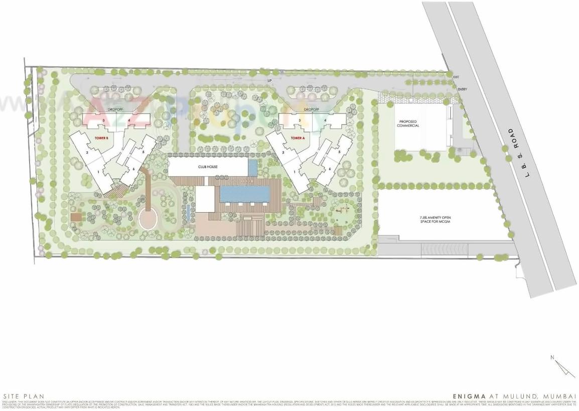 Layout of real estate project Enigma Towers located at Kurla, MumbaiSuburban, Maharashtra