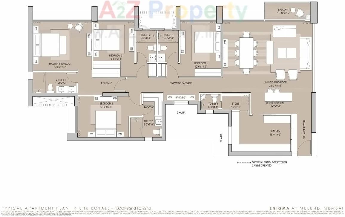 Layout of real estate project Enigma Towers located at Kurla, MumbaiSuburban, Maharashtra
