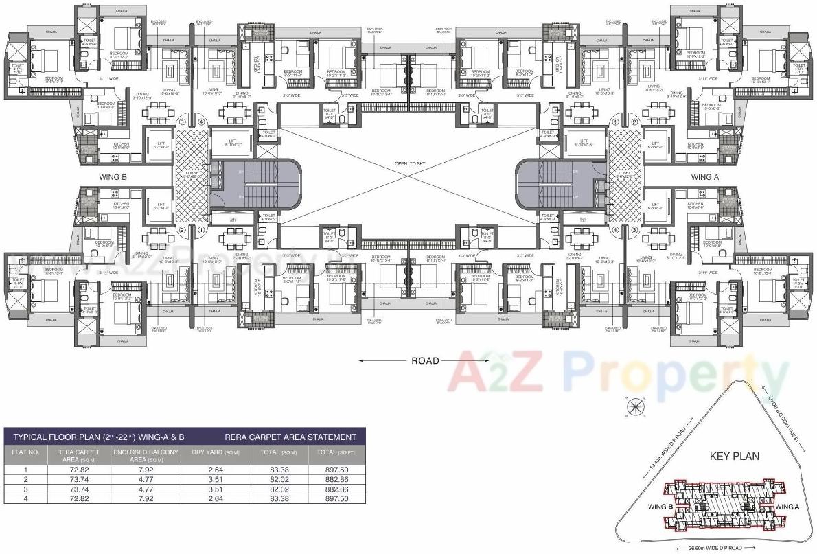 Layout of real estate project Evershine Crown located at Borivali, MumbaiSuburban, Maharashtra