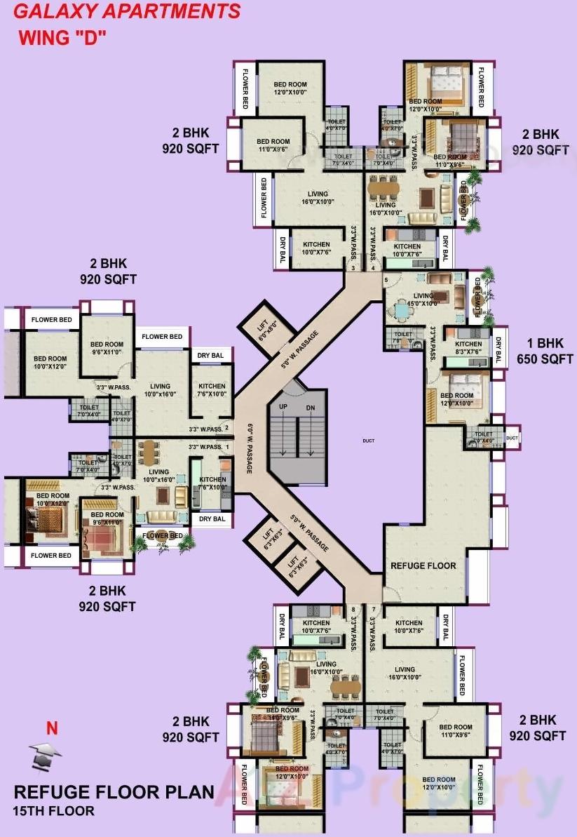 Layout of real estate project Galaxy Apartments Cdfs located at Kurla, MumbaiSuburban, Maharashtra