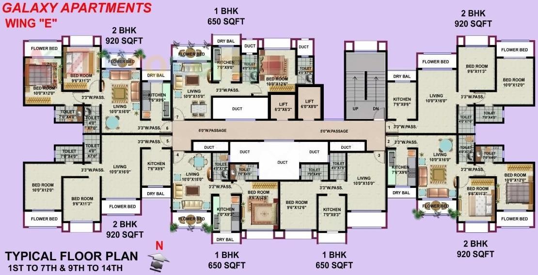 Layout of real estate project Galaxy Apartments Cdfs located at Kurla, MumbaiSuburban, Maharashtra
