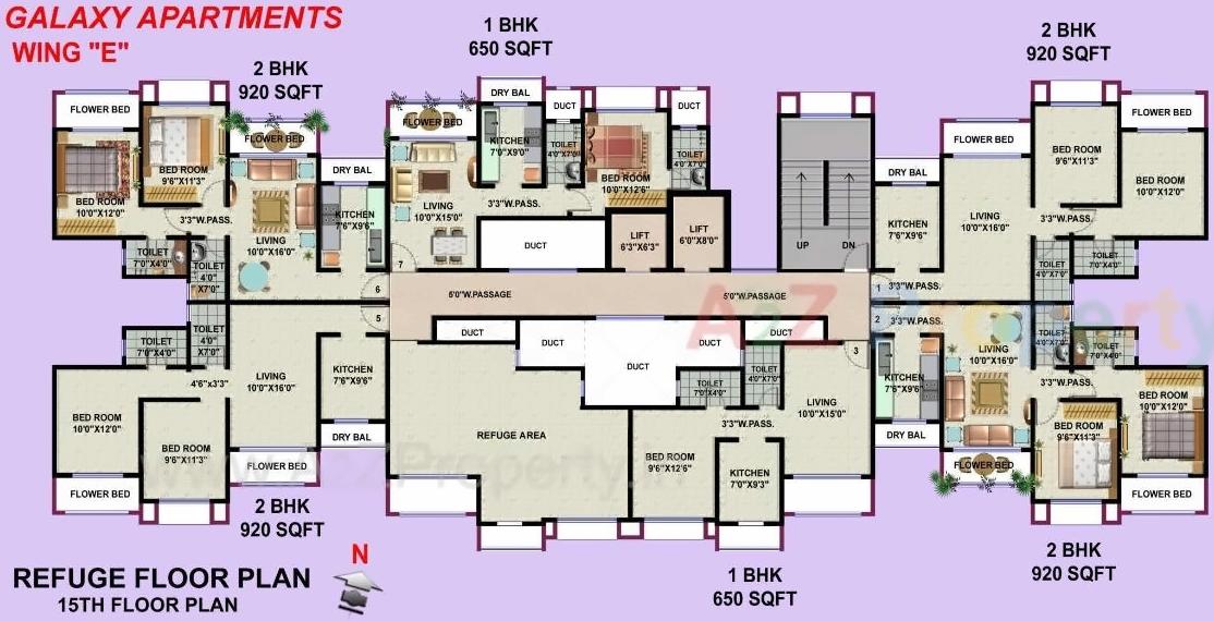 Layout of real estate project Galaxy Apartments Cdfs located at Kurla, MumbaiSuburban, Maharashtra