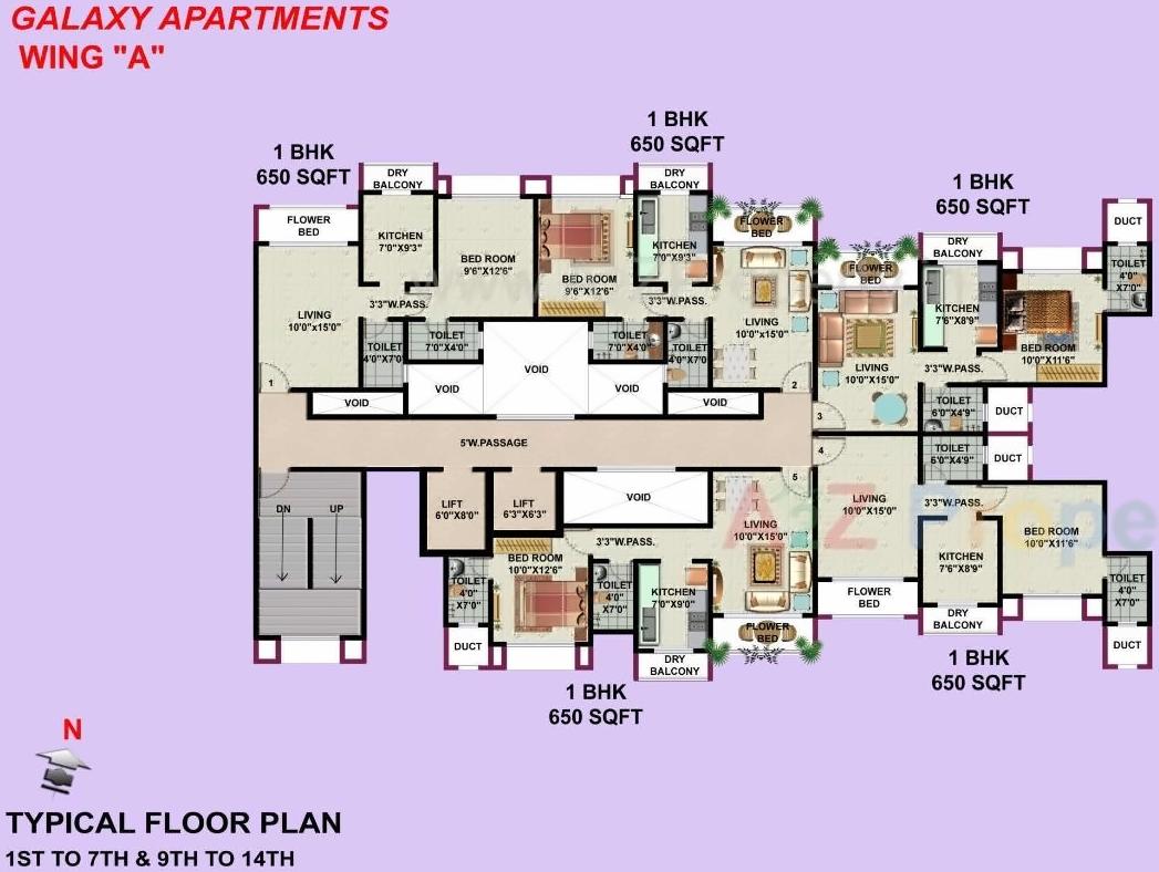 Layout of real estate project Galaxy Apartments Cdfs located at Kurla, MumbaiSuburban, Maharashtra