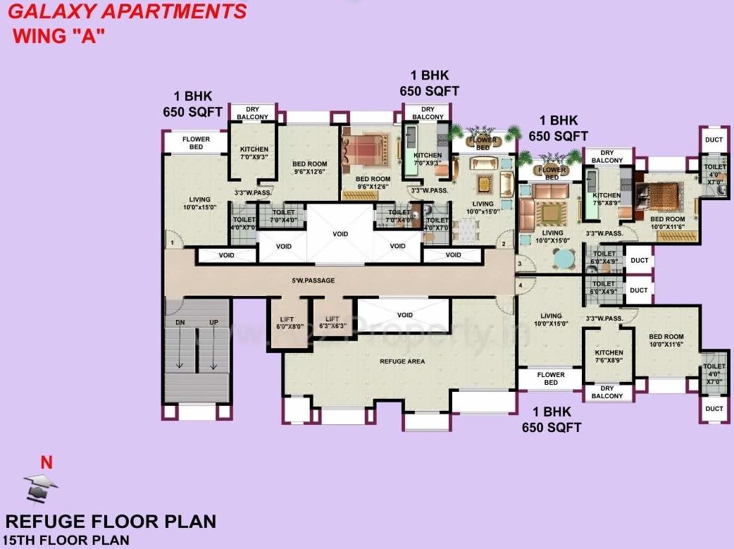 Layout of real estate project Galaxy Apartments Cdfs located at Kurla, MumbaiSuburban, Maharashtra