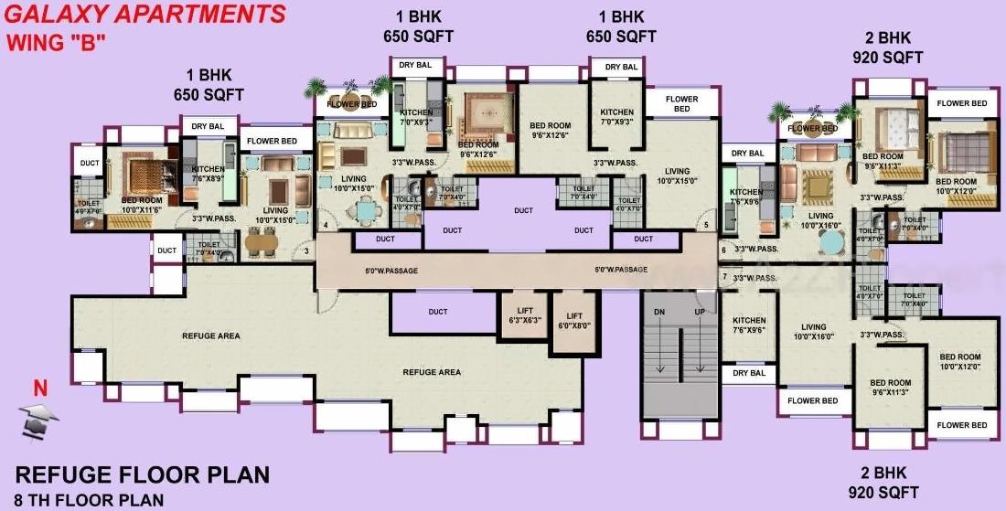 Layout of real estate project Galaxy Apartments Cdfs located at Kurla, MumbaiSuburban, Maharashtra