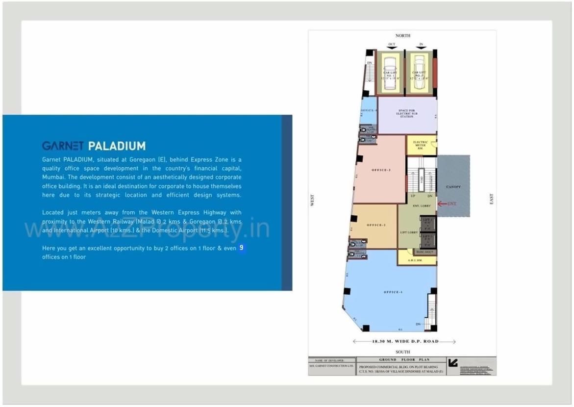 Layout of real estate project Garnet Paladium located at Andheri, MumbaiSuburban, Maharashtra