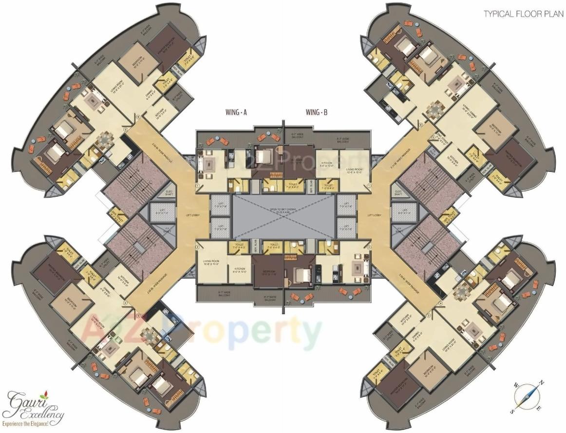 Layout of real estate project Gauri Excellency located at Borivali, MumbaiSuburban, Maharashtra