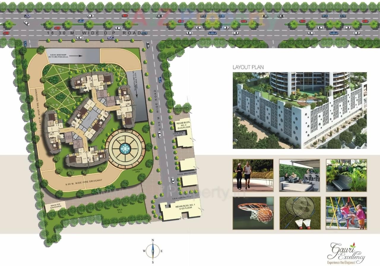 Layout of real estate project Gauri Excellency located at Borivali, MumbaiSuburban, Maharashtra
