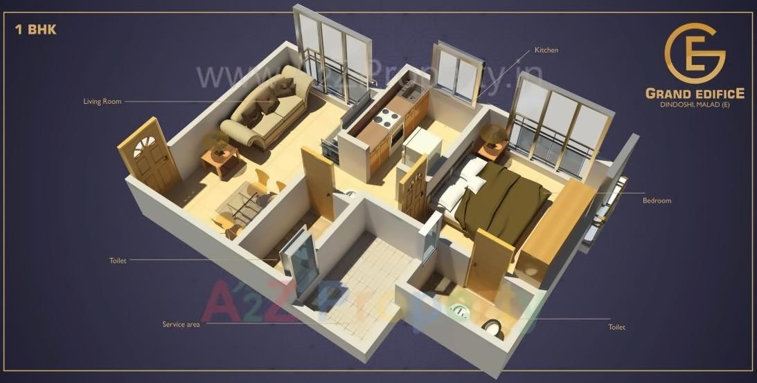 Layout of real estate project Grand Edifice located at Borivali, MumbaiSuburban, Maharashtra