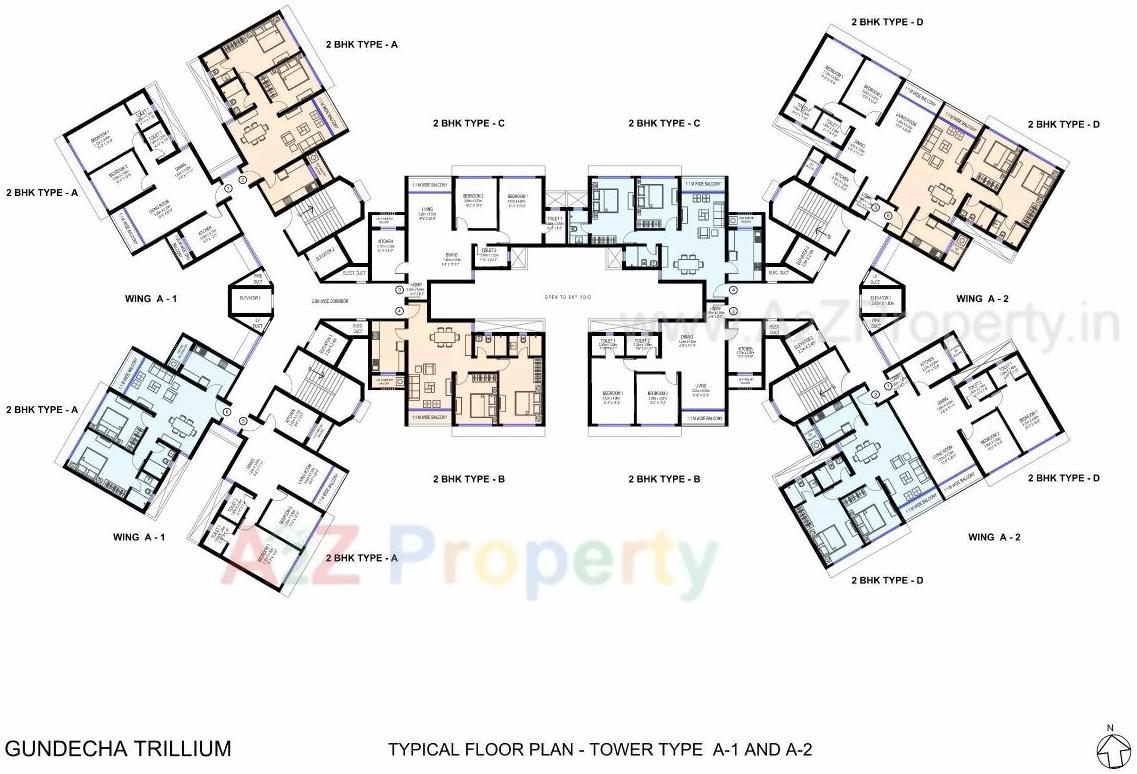 Layout of real estate project Gundecha Trillium located at Borivali, MumbaiSuburban, Maharashtra