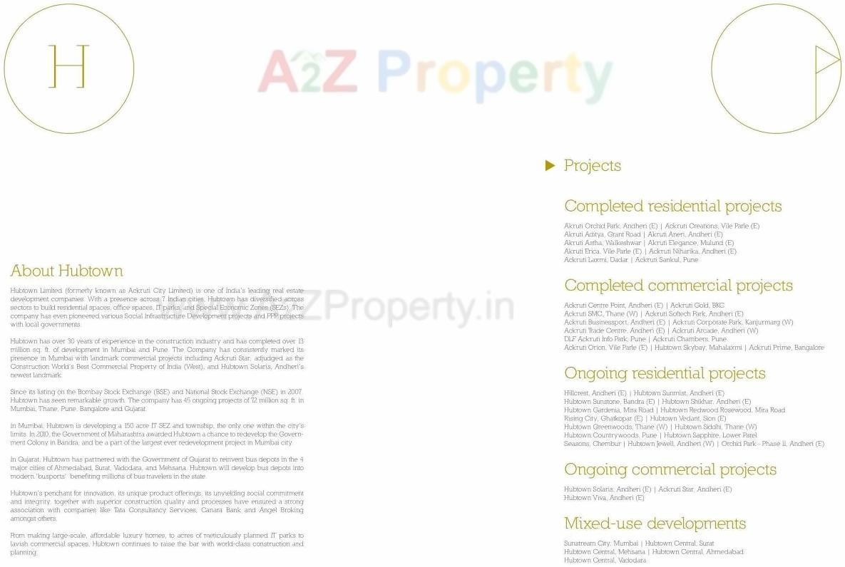  of real estate project Hubtown Sunmist A 6th To Above Floor located at Andheri, MumbaiSuburban, Maharashtra