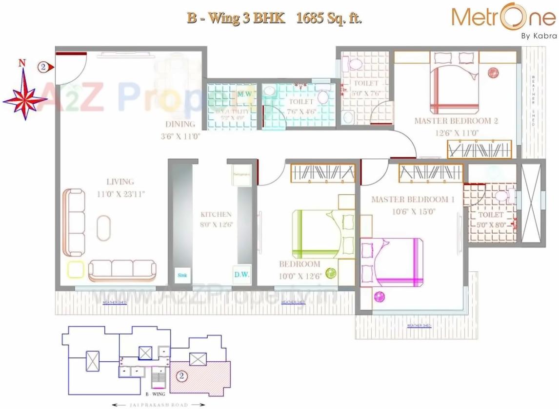 Layout of real estate project Kabra Metro One A B A Redevelopment Project Of Pratap Chsl located at Andheri, MumbaiSuburban, Maharashtra