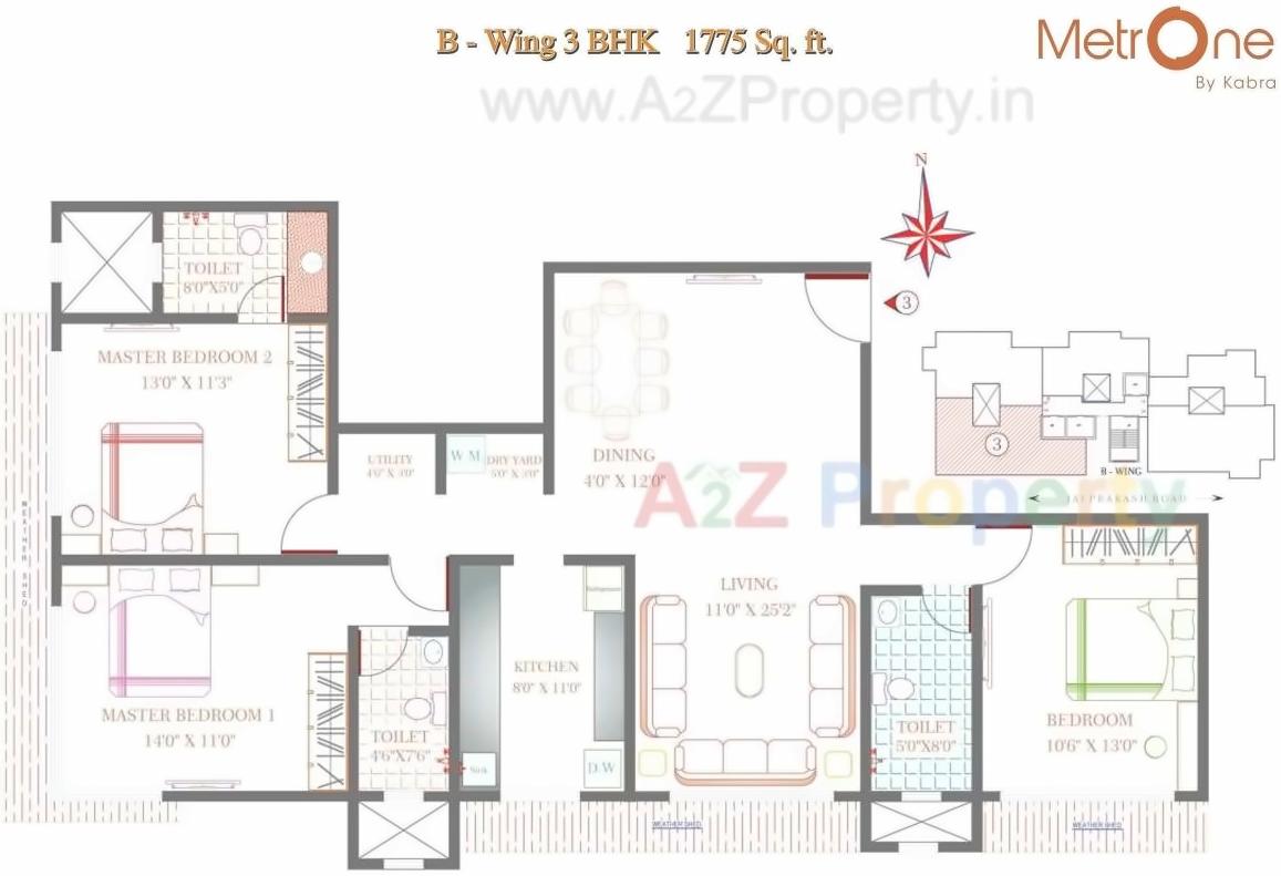 Layout of real estate project Kabra Metro One A B A Redevelopment Project Of Pratap Chsl located at Andheri, MumbaiSuburban, Maharashtra