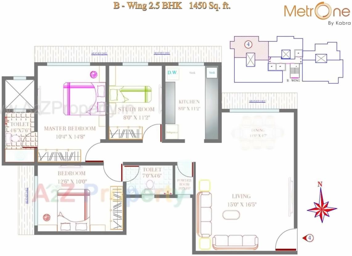 Layout of real estate project Kabra Metro One A B A Redevelopment Project Of Pratap Chsl located at Andheri, MumbaiSuburban, Maharashtra