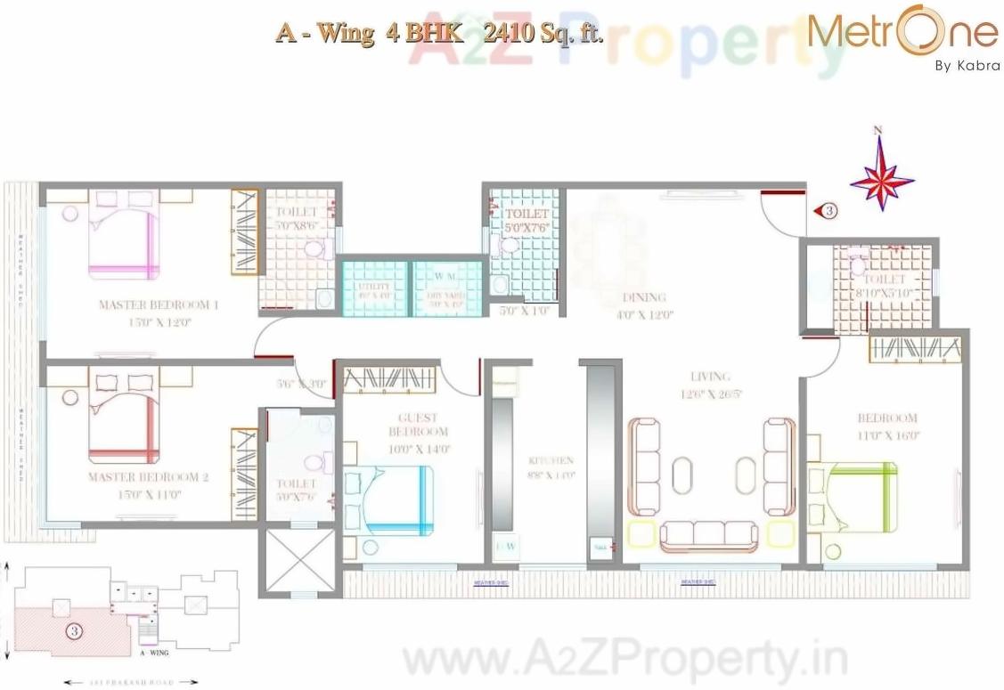 Layout of real estate project Kabra Metro One A B A Redevelopment Project Of Pratap Chsl located at Andheri, MumbaiSuburban, Maharashtra