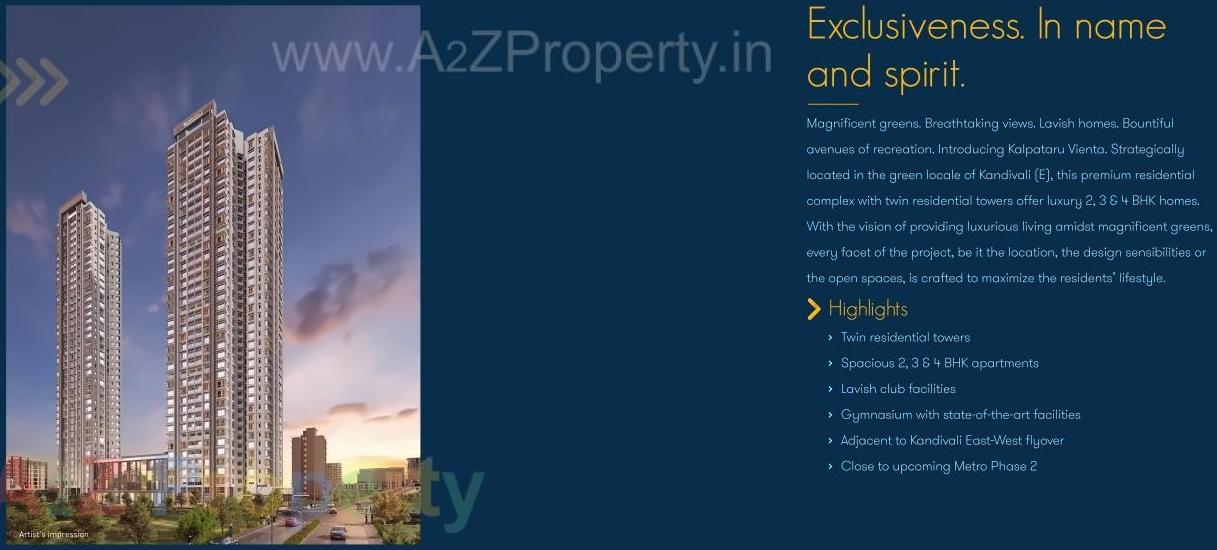  of real estate project Kalpataru Vienta Tower located at Borivali, MumbaiSuburban, Maharashtra