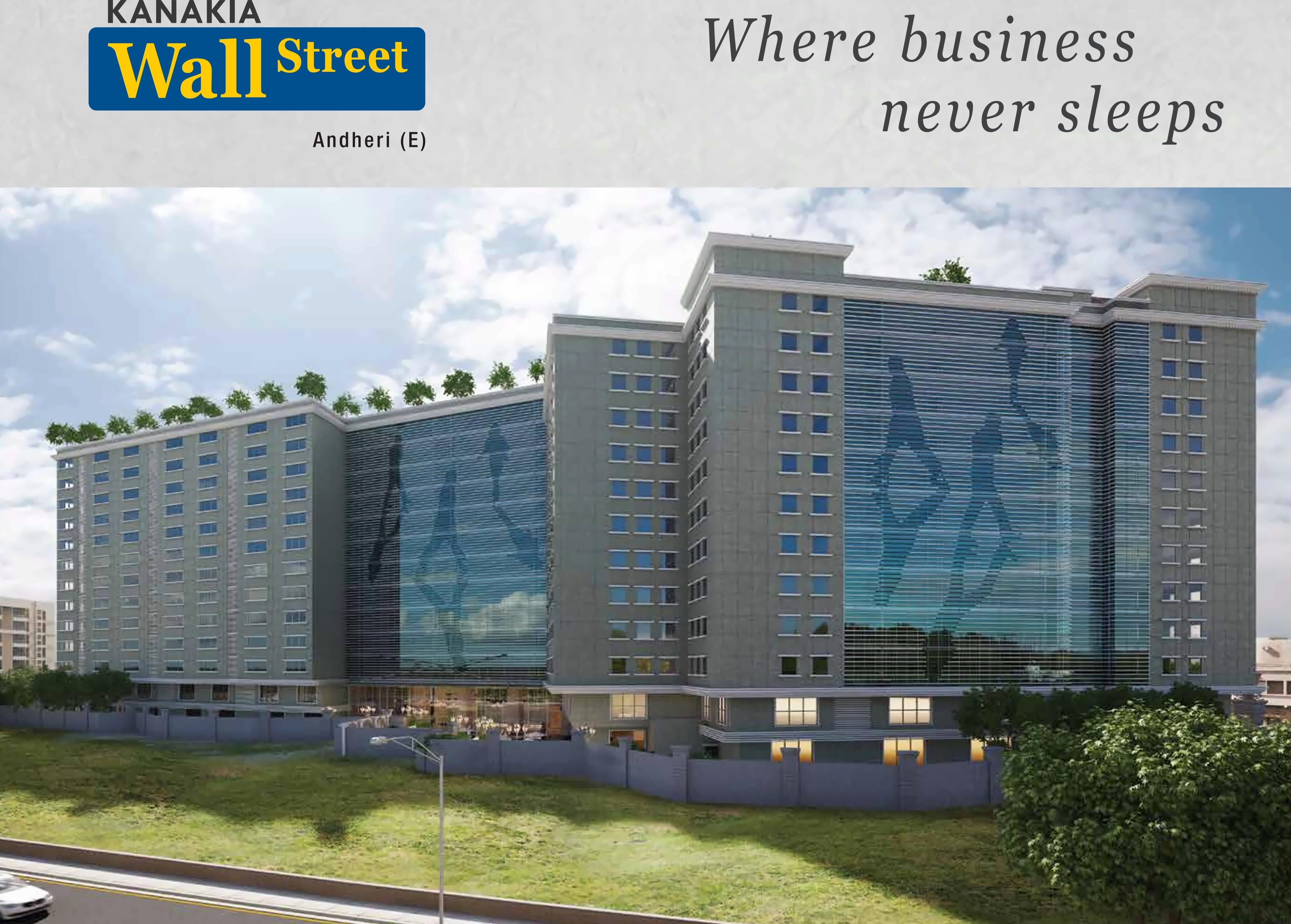3D Elevation of real estate project Kanakia Wallstreet located at Andheri, MumbaiSuburban, Maharashtra