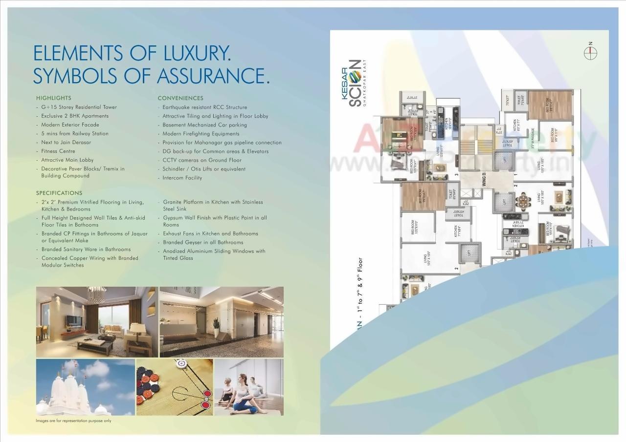 Layout of real estate project Kesar Scion located at Kurla, MumbaiSuburban, Maharashtra