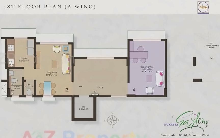 Layout of real estate project Kukreja Gardens located at Kurla, MumbaiSuburban, Maharashtra