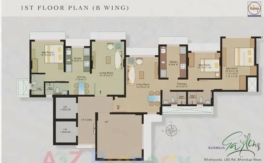 Layout of real estate project Kukreja Gardens located at Kurla, MumbaiSuburban, Maharashtra