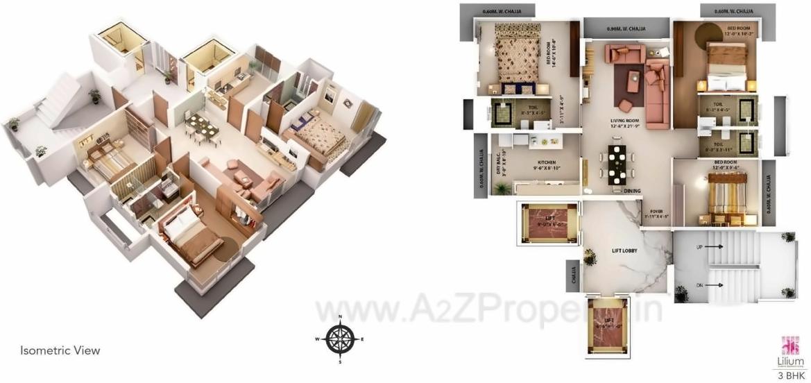 Layout of real estate project Lilium located at Andheri, MumbaiSuburban, Maharashtra