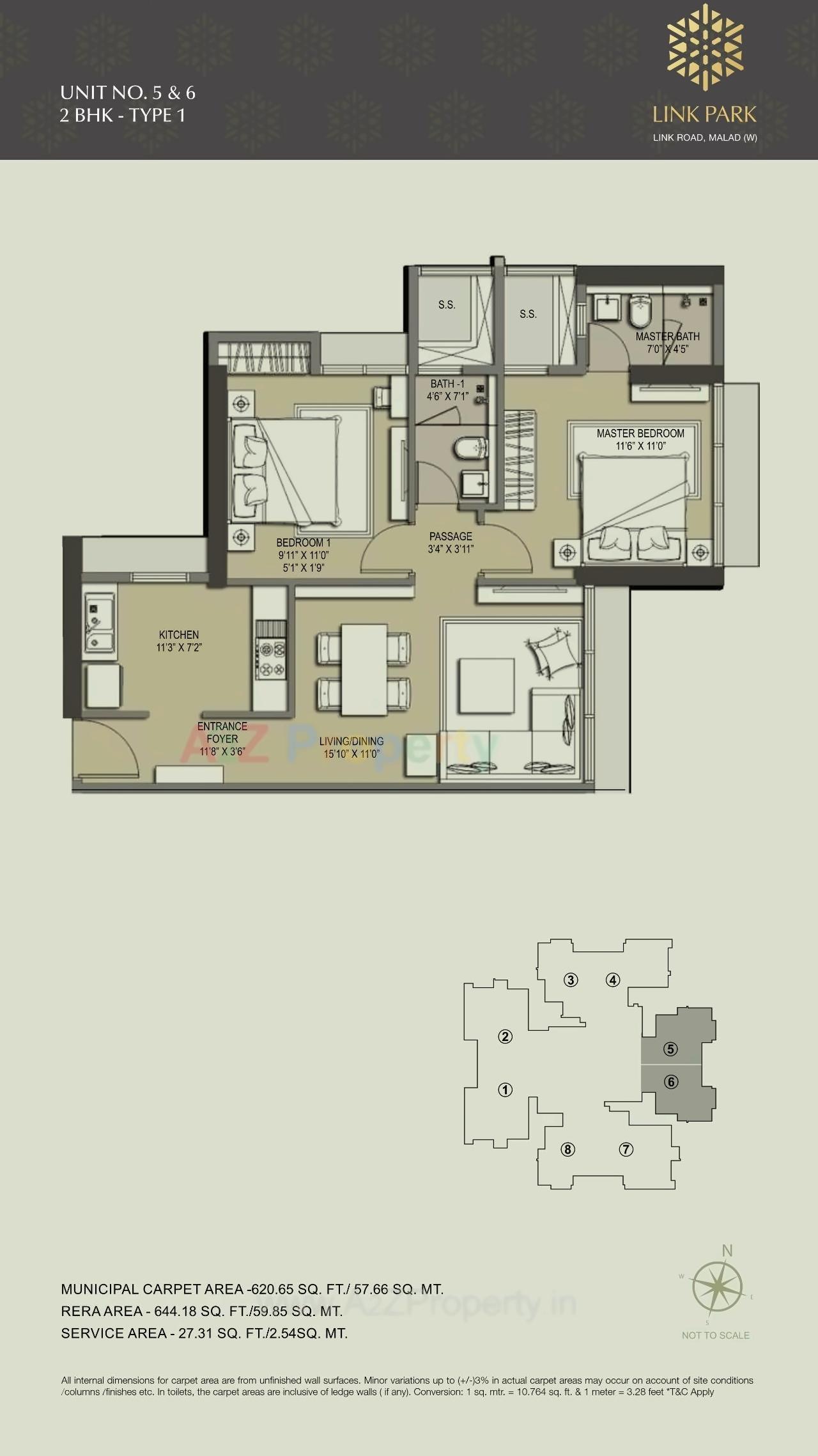 Layout of real estate project Linkpark located at Borivali, MumbaiSuburban, Maharashtra