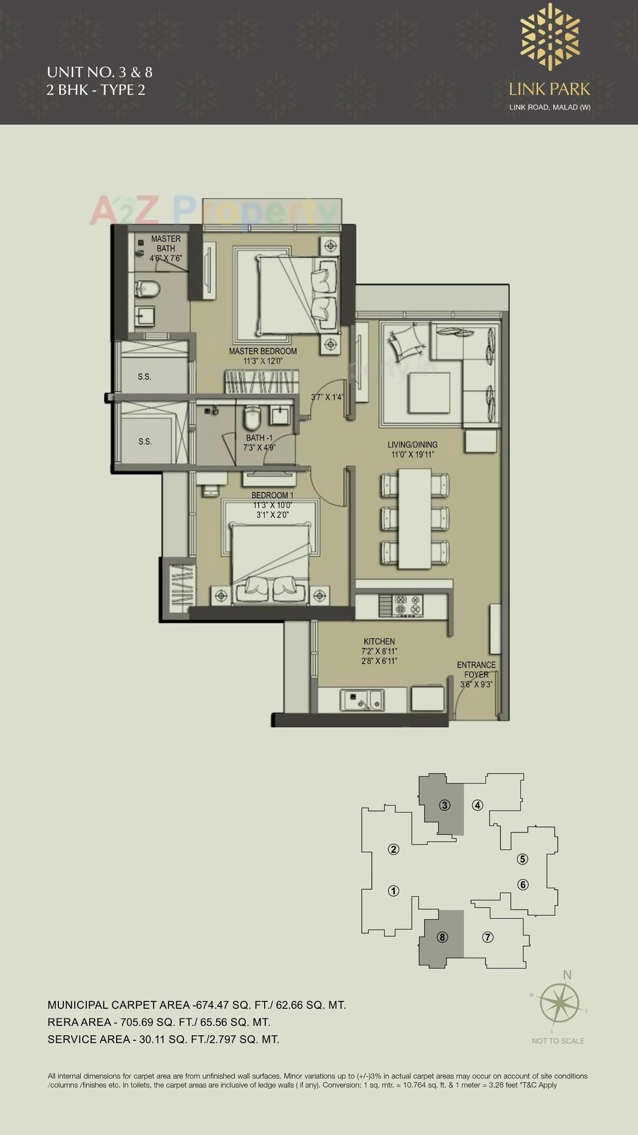 Layout of real estate project Linkpark located at Borivali, MumbaiSuburban, Maharashtra