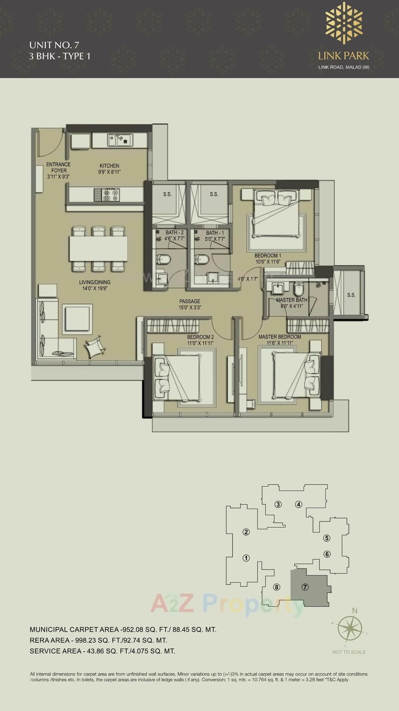 Layout of real estate project Linkpark located at Borivali, MumbaiSuburban, Maharashtra
