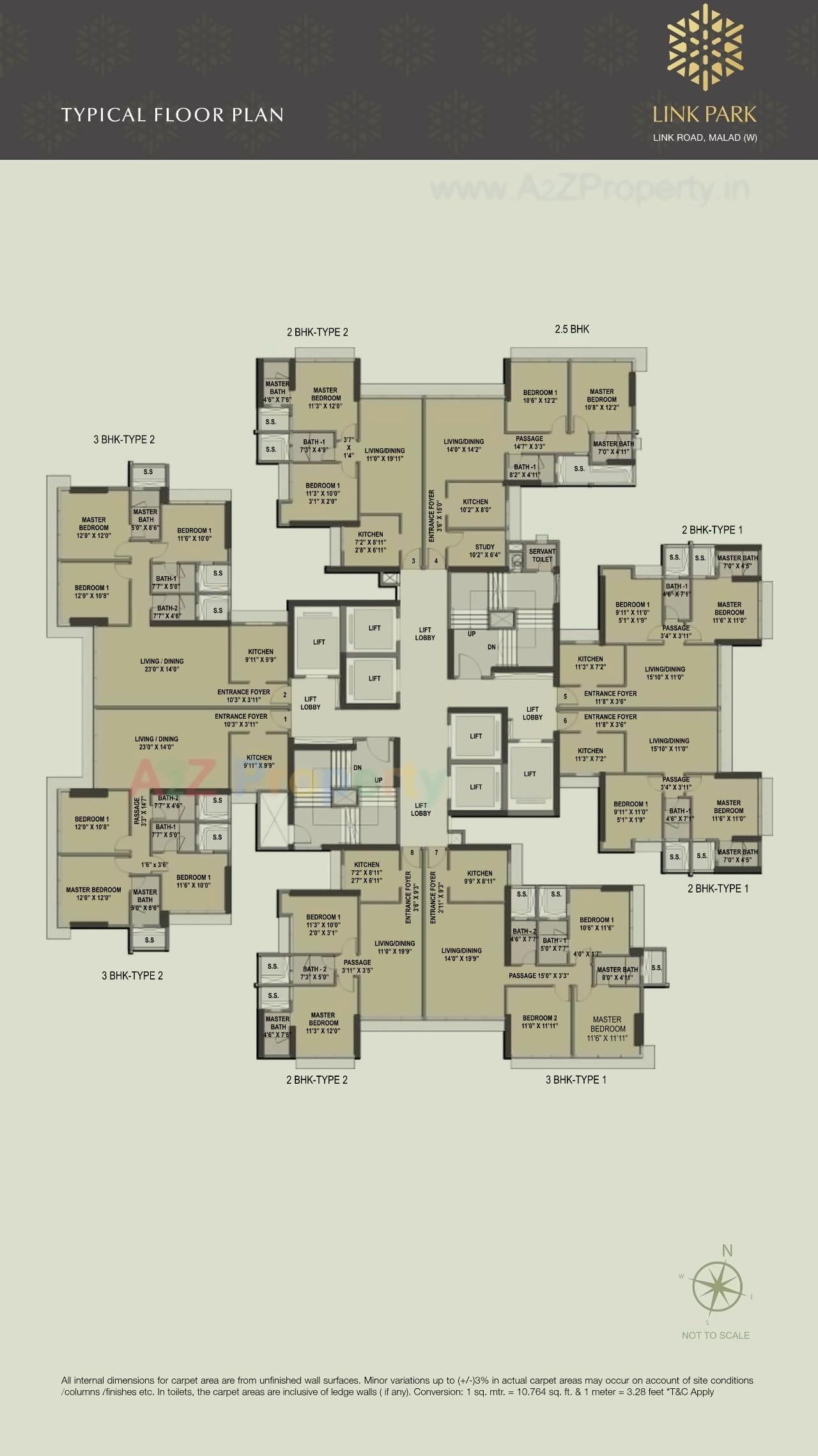 Layout of real estate project Linkpark located at Borivali, MumbaiSuburban, Maharashtra