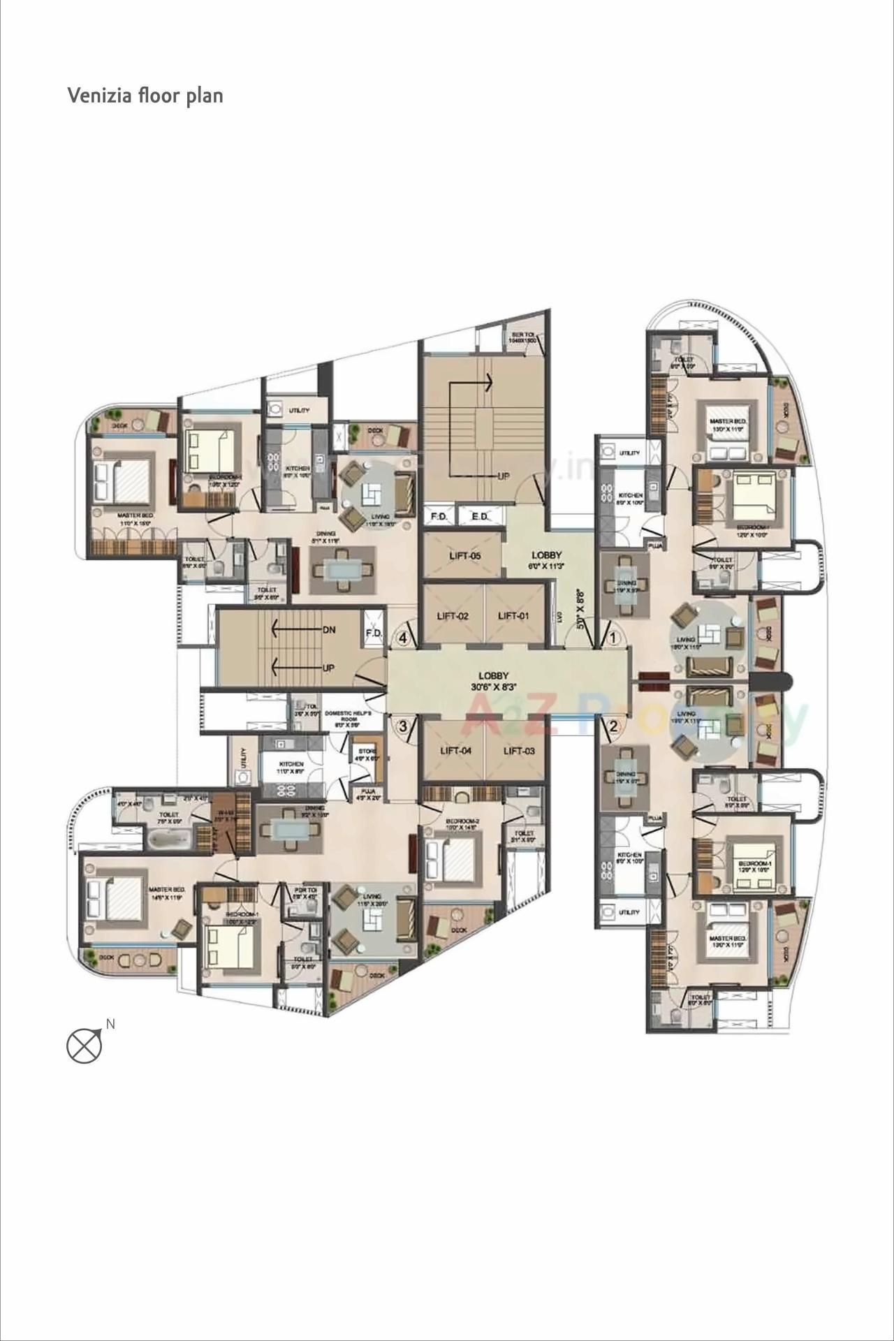 Layout of real estate project Lodha Fiorenza located at Borivali, MumbaiSuburban, Maharashtra