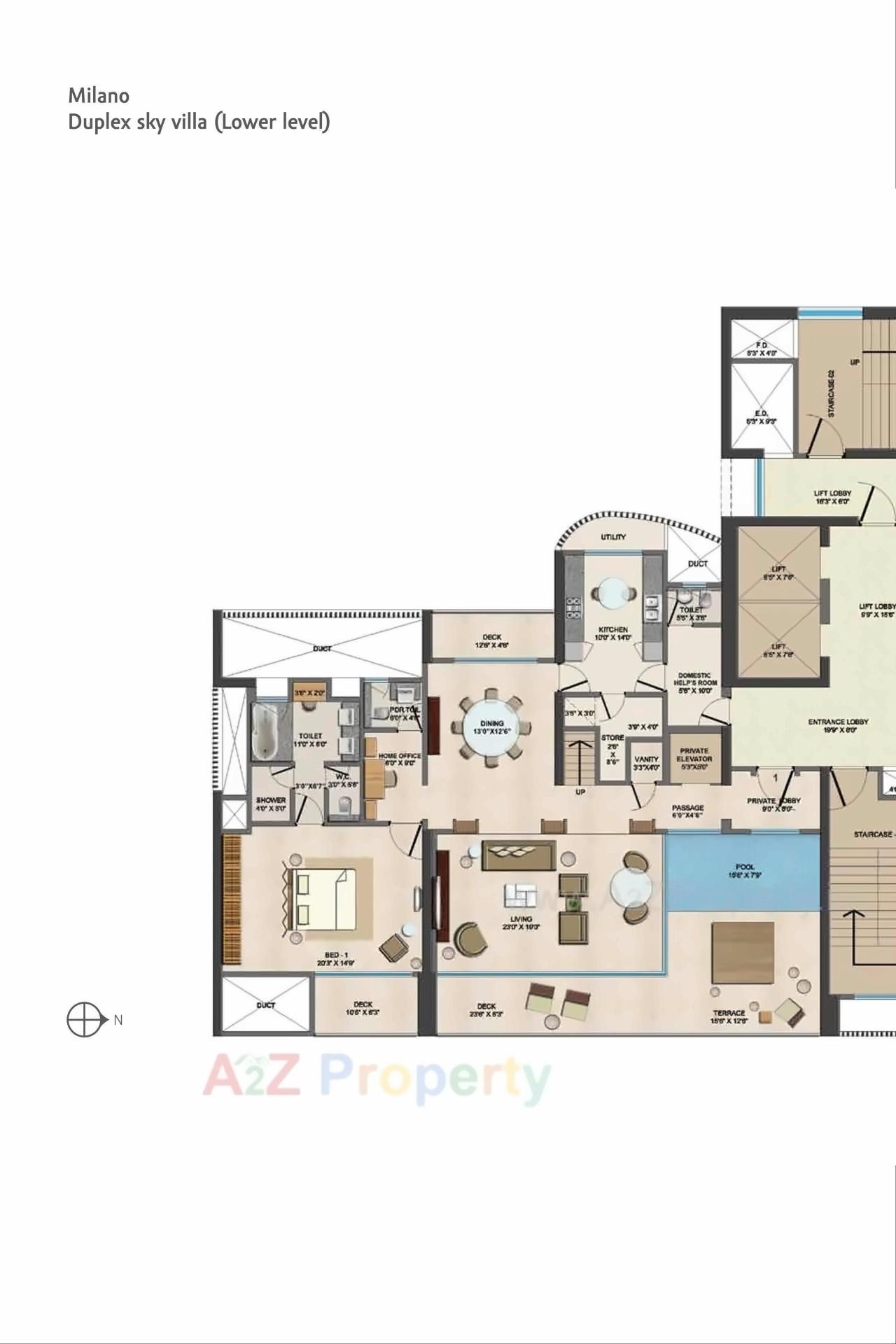 Layout of real estate project Lodha Fiorenza located at Borivali, MumbaiSuburban, Maharashtra
