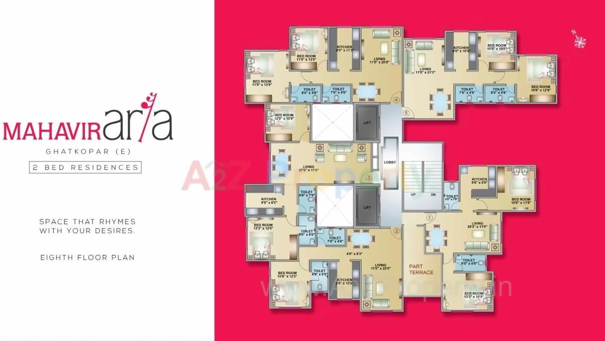 Layout of real estate project Mahavir Aria located at Kurla, MumbaiSuburban, Maharashtra
