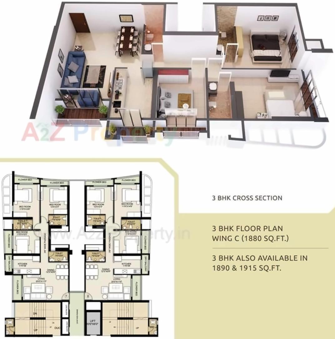 Layout of real estate project Majestic Towers located at Kurla, MumbaiSuburban, Maharashtra