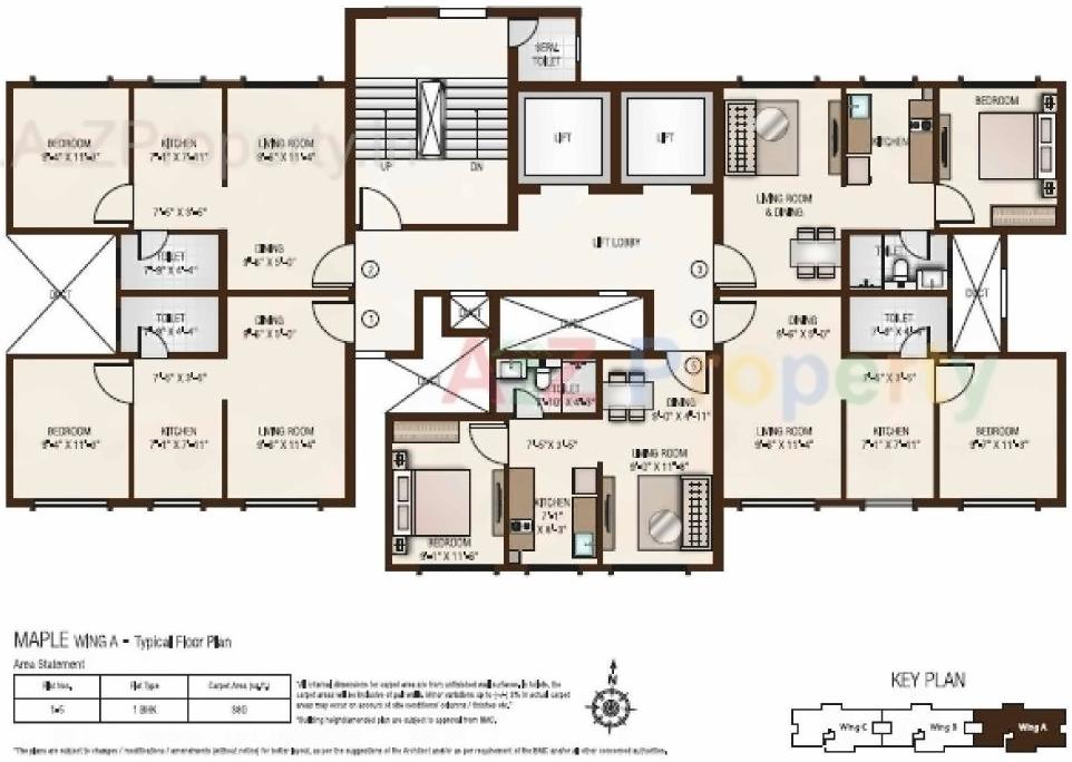 Layout of real estate project Maple A B located at Kurla, MumbaiSuburban, Maharashtra