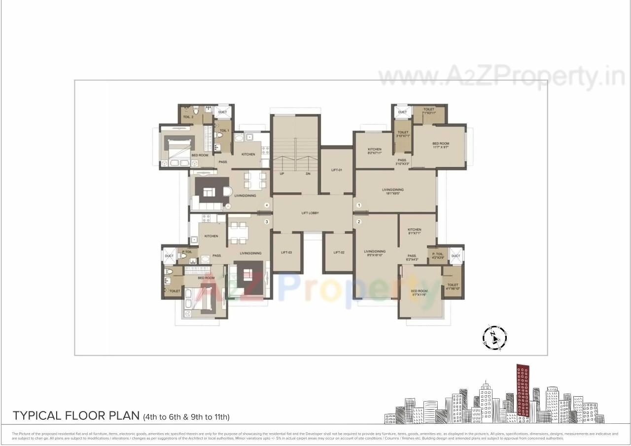 Layout of real estate project Marathon Eminence located at Kurla, MumbaiSuburban, Maharashtra