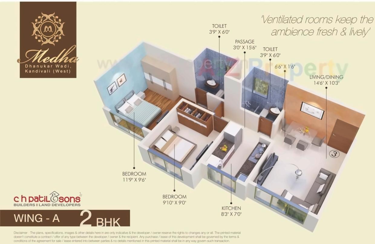 Layout of real estate project Medha Chsl located at Borivali, MumbaiSuburban, Maharashtra