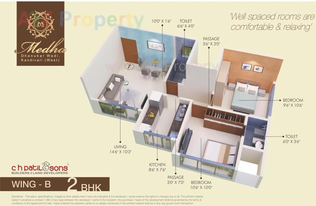 Layout of real estate project Medha Chsl located at Borivali, MumbaiSuburban, Maharashtra
