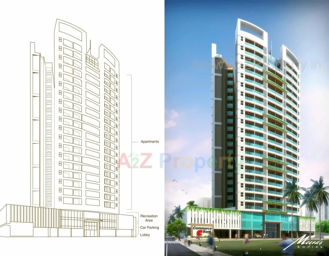 Layout of real estate project Meeras Empire Meeras Crown located at Borivali, MumbaiSuburban, Maharashtra