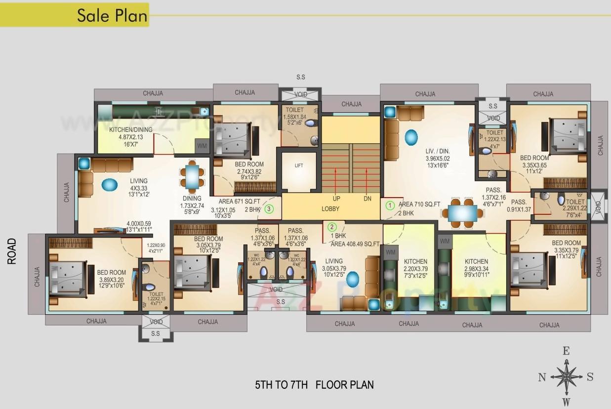 Layout of real estate project Modispaces Doyle located at Borivali, MumbaiSuburban, Maharashtra