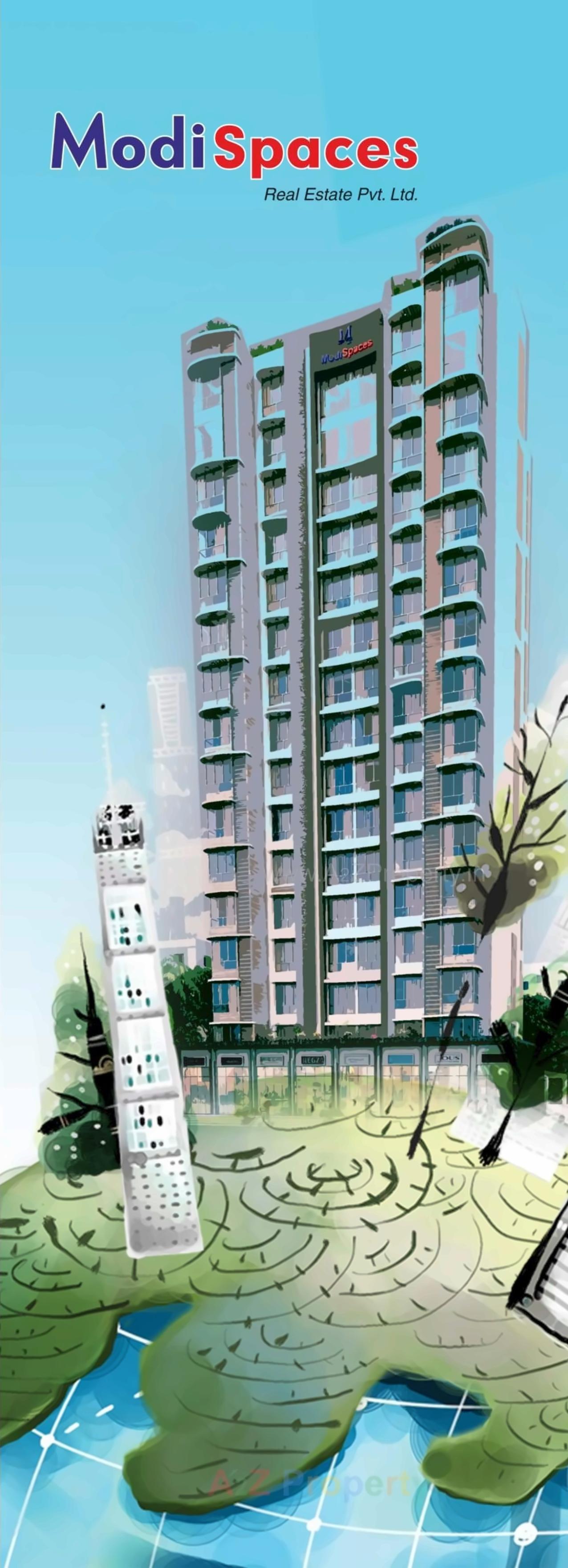 3D Elevation of real estate project Modispaces Tashkent located at Borivali, MumbaiSuburban, Maharashtra